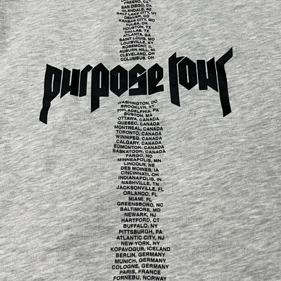 Justin Bieber The Purpose Tour Pop Music Concert Tour Sweatshirt - Picture 9 of 11